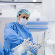 Doctors operating vascular surgery